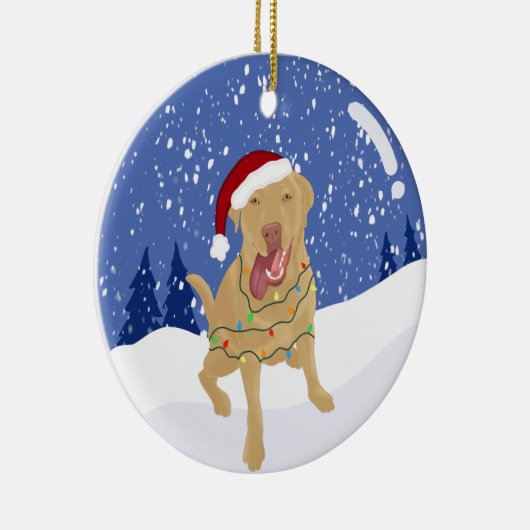 Dudley Labrador Christmas Keramik Ornament (Rechts)