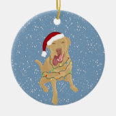 Dudley Labrador Christmas Keramik Ornament (Vorne)