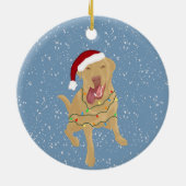 Dudley Labrador Christmas Keramik Ornament (Hinten)