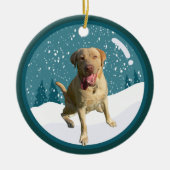 Dudley Labrador Christmas Keramik Ornament (Vorne)