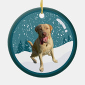 Dudley Labrador Christmas Keramik Ornament (Hinten)
