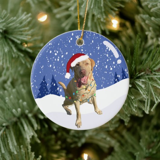 Dudley Labrador Christmas Keramik Ornament (Baum)