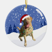 Dudley Labrador Christmas  Keramik Ornament (Vorne)