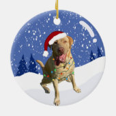 Dudley Labrador Christmas  Keramik Ornament (Hinten)
