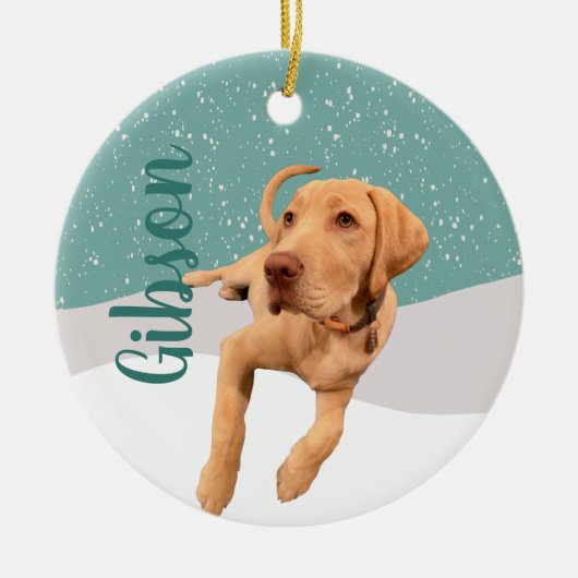 Dudley Labrador Christmas Keramik Ornament (Vorne)