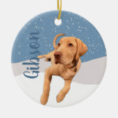 Dudley Labrador Christmas Keramik Ornament (Vorne)