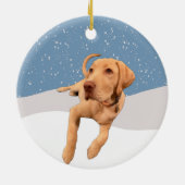 Dudley Labrador Christmas Keramik Ornament (Hinten)