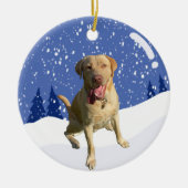 Dudley Labrador Christmas Keramik Ornament (Vorne)