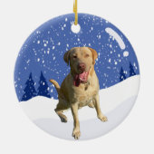 Dudley Labrador Christmas Keramik Ornament (Hinten)