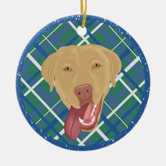 Dudley Labrador Christmas Keramik Ornament (Vorne)