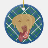 Dudley Labrador Christmas Keramik Ornament (Hinten)