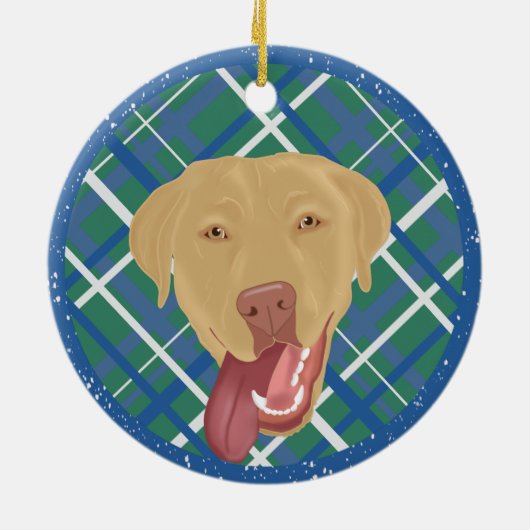 Dudley Labrador Christmas Keramik Ornament (Hinten)