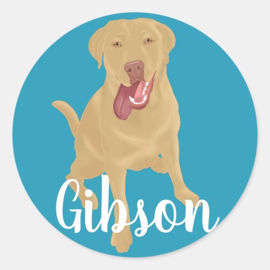 Dudley Labrador Classic Round Sticker (Vorderseite)