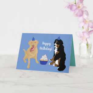 Dudley Labrador und Bernese Birthday Card Karte