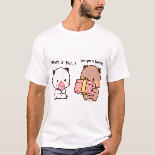 Dudu Bear überrascht seine Liebe Bubu Pandaâ Bbe T-Shirt (Vorderseite)