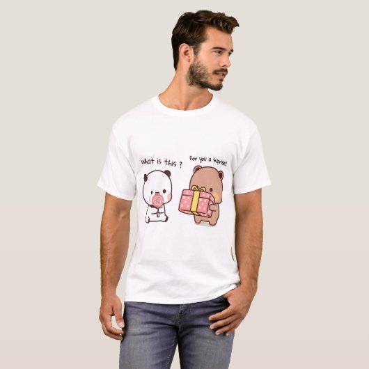 Dudu Bear überrascht seine Liebe Bubu Pandaâ  Bbe T-Shirt (Vorne ganz)