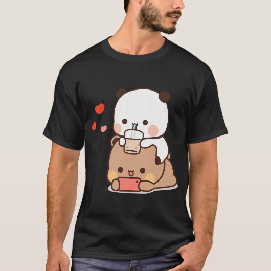Dudu Bear und Bubu Panda Genuss Zeit zusammen -  T-Shirt (Vorderseite)