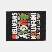 Due To Inflation Funny Christmas Ugly Sweater Wome Fleecedecke (Vorderseite (Horizontal))