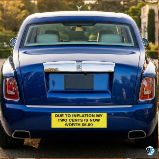 Due To Inflation My Two Cents Is Now Worth $5 Funn Autoaufkleber