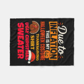 Due To Inflation This Is My Halloween Thanksgiving Fleecedecke (Vorderseite (Horizontal))