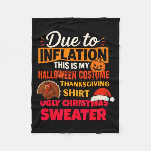 Due To Inflation This Is My Halloween Thanksgiving Fleecedecke (Vorderseite)