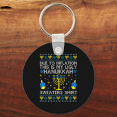 Due To Inflation This Is My Ugly Hanukkah Sweaters Schlüsselanhänger (Vorderseite)