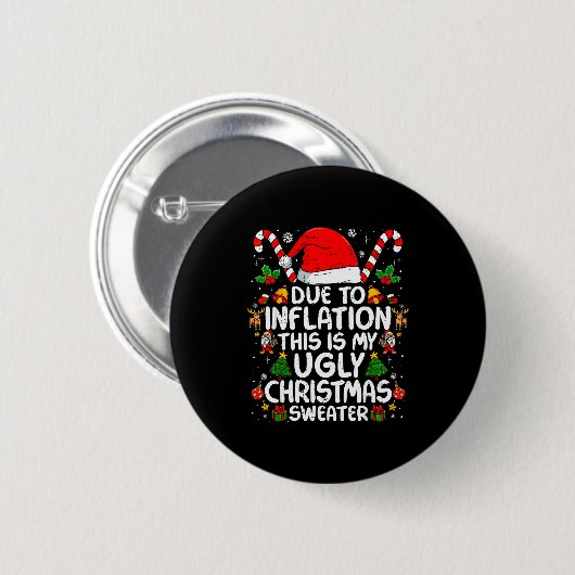 Due To Inflation This Is My Ugly Sweater Family Ch Button (Vorne & Hinten)