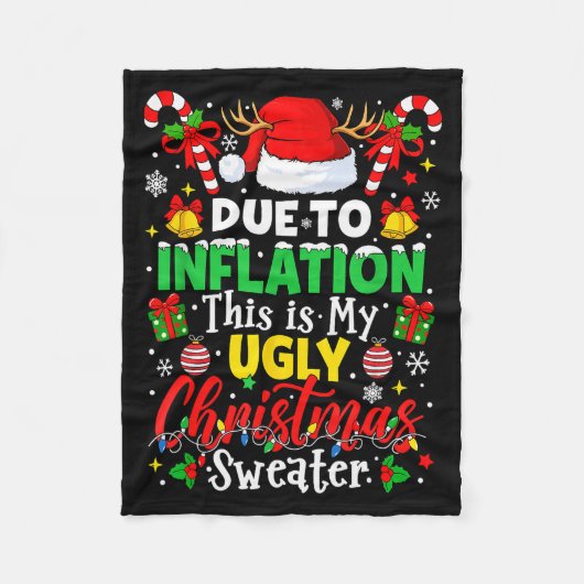 Due To Inflation This Is My Ugly Sweater Family Ch Fleecedecke (Vorderseite)