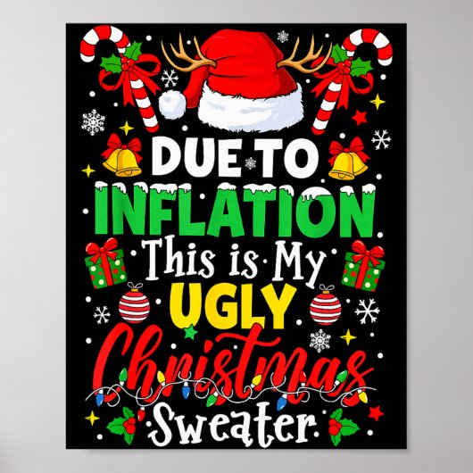 Due To Inflation This Is My Ugly Sweater Family Ch Poster (Vorne)
