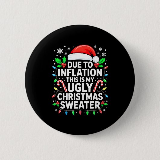 Due To Inflation Ugly Christmas Sweater Shirt Men Button (Vorderseite)