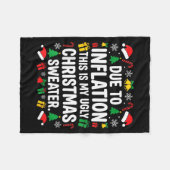 Due To Inflation Ugly Christmas Sweater Shirt Men Fleecedecke (Vorderseite (Horizontal))