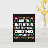 Due To Inflation Ugly Christmas Sweater Shirt Men Karte (Gelbe Blume)