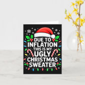 Due To Inflation Ugly Christmas Sweater Shirt Men  Karte (Gelbe Blume)