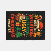 Due To Inflation Ugly Christmas Sweater Shirt, San Fleecedecke (Vorderseite (Horizontal))