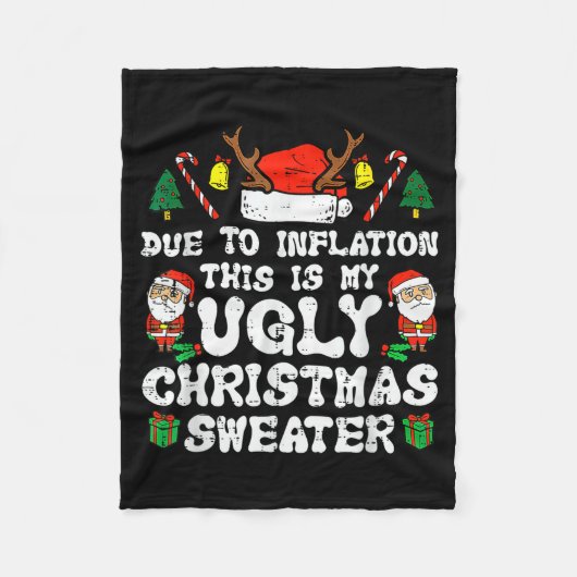 Due To Inflation Ugly Christmas Sweater Xmas Men W Fleecedecke (Vorderseite)