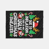 Due To Inflation Ugly Christmas Sweater Xmas Men W Fleecedecke (Vorderseite (Horizontal))