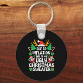 Due To Inflation Ugly Christmas Sweater Xmas Men W Schlüsselanhänger (Vorderseite)