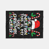 Due To Inflation Ugly Christmas Sweaters Fleecedecke (Vorderseite (Horizontal))