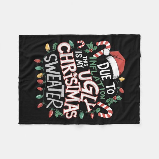 Due To Inflation Ugly Christmas Sweaters For Men W Fleecedecke (Vorderseite (Horizontal))