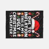 Due To Inflation Ugly Christmas Sweaters Men Women Fleecedecke (Vorderseite (Horizontal))