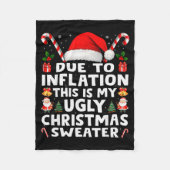 Due To Inflation Ugly Christmas Sweaters Men Women Fleecedecke (Vorderseite)