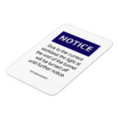 Due to the current workload notice funny magnet (Linke Seite)