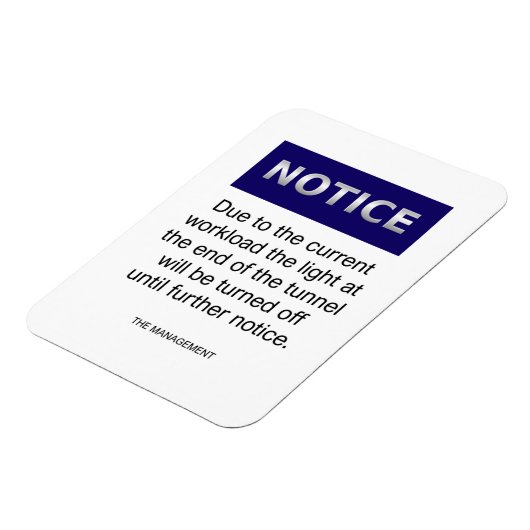 Due to the current workload notice funny magnet (Linke Seite)