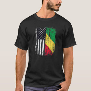 Duel Flag Republik Kongo und amerikanisches Duell T-Shirt