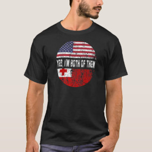 Duel Flag Tonga und amerikanischer Duellbürger T-Shirt
