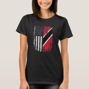 Duel Flag Trinidad und Tobago und American duel ci T-Shirt