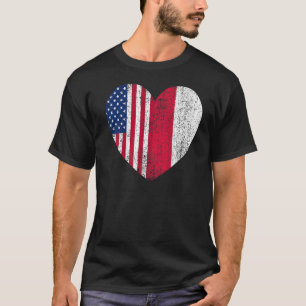 Duel Heart Design Polen und US Duell Bürger T-Shirt