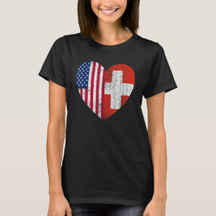 Duel Heart Schweiz und amerikanischer Duell-Bürger T-Shirt