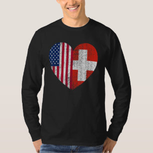 Duel Heart Schweiz und amerikanischer Duell-Bürger T-Shirt