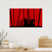 Duel in Red Bamboo - Samurai Battle Poster (Küche)